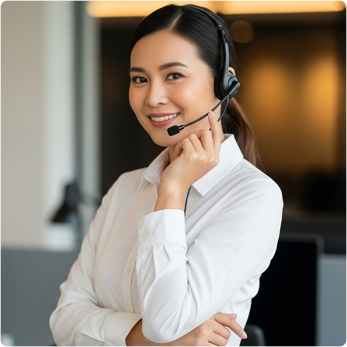 พนักงาน Call Center กำลังให้บริการลูกค้า